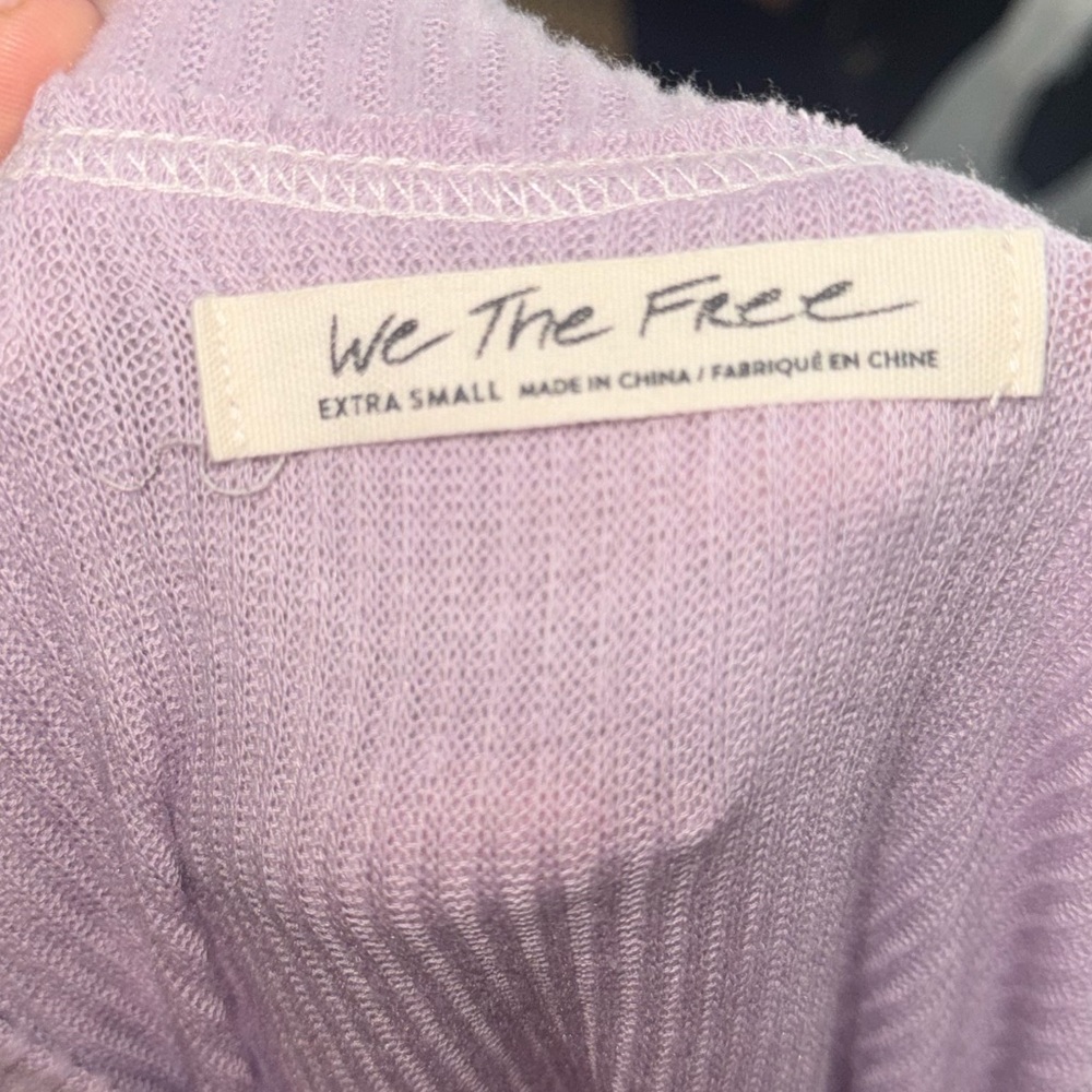 Free People Cha Cha Lilac Top w/ Balloon Knit Sleeves in Lilac - Picture 4 of 5